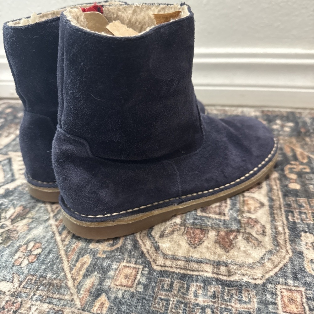 EUC!‎ Mini Boden girl shoes 33 Chelsea Boots blue Suede - Picture 4 of 6